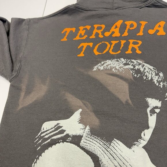 Hoy Fui A Terapia Tour Hoodie Sweatshirt Adult Small 19x23.5 Gray Band - Picture 11 of 15
